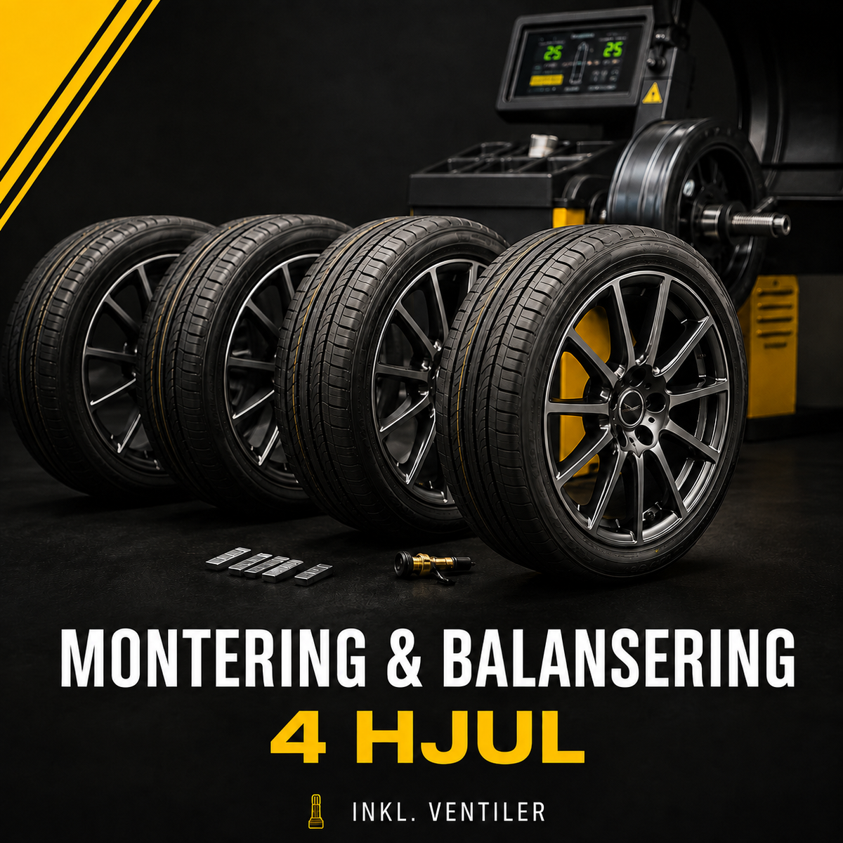 Montering & balansering 4 hjul